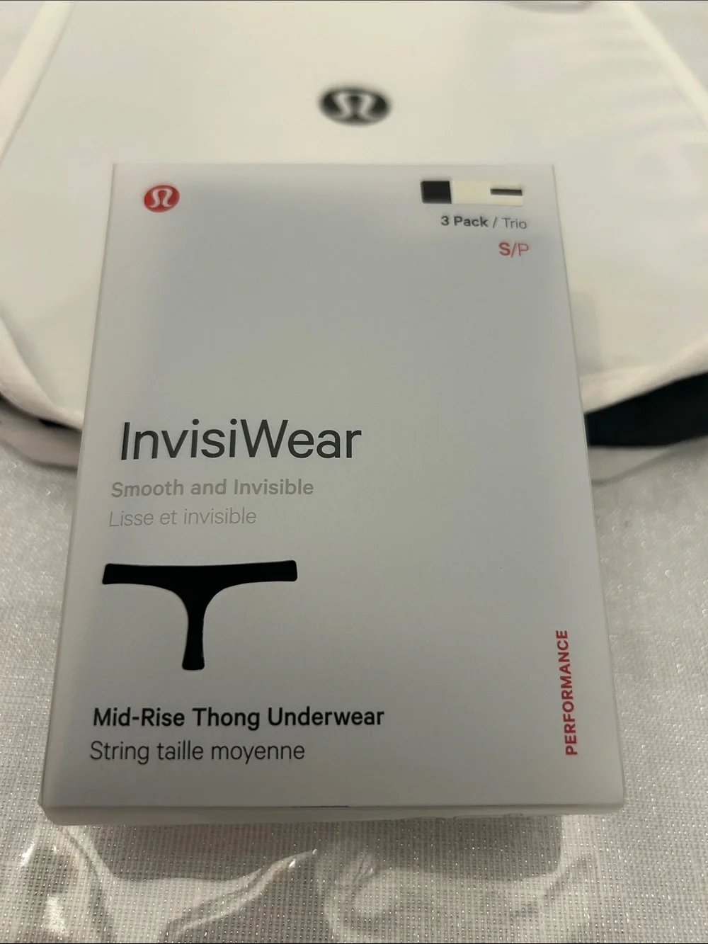 lululemon InvisiWear Mid-Rise Thong Underwear - Black/White/Cream (3-Pack)